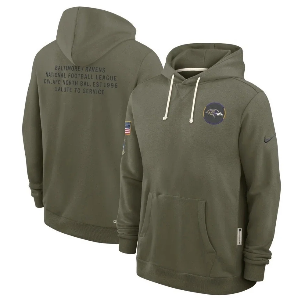 Nike Baltimore Ravens Salute to Service Olive Pullover Hoodie Men's‎ Small New